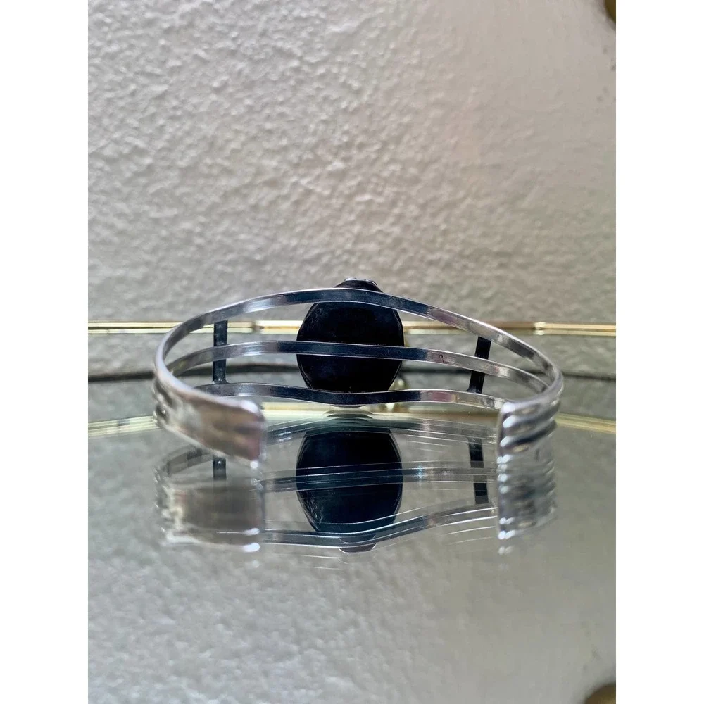 Silver Turquoise cuff - Picture 3 of 8